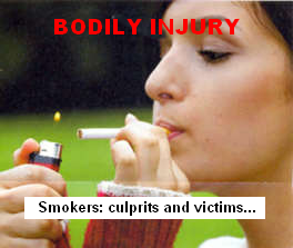 Raucher sind Tter und
                            Opfer zugleich, bei enormer
                            Krperverletzung.