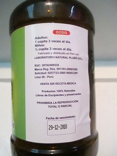 Fruchtextrakt "Colon Hemorroides" aus
                  Peru