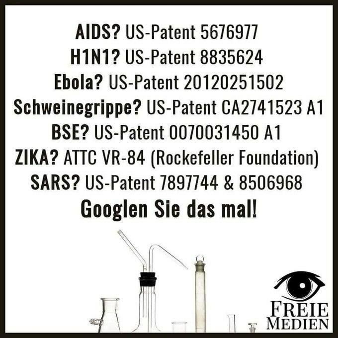 Virus und Viren mit Patenten am 31.10.2024:
                      Eine Liste - es scheinen patentierte Gifte