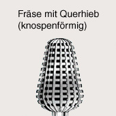 und
                        Fr�ser, hier ein knospenf�rmiger Fr�ser mit
                        Querhieb (Darstellung)