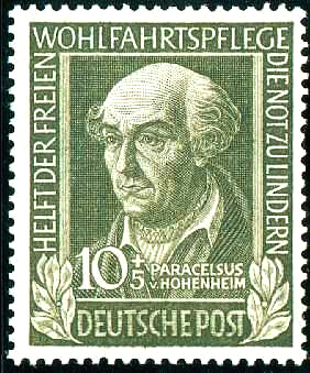 Paracelsus-Briefmarke der BRD 1949