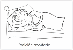 Lactar un bebe, posici�n 4 acostada