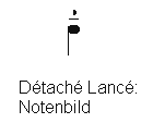 Bogenstrich: D�tach� lanc�.
                                Notenbild.