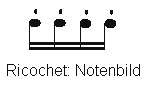 Bogenstrich:
                            Ricochet. Notenbild.