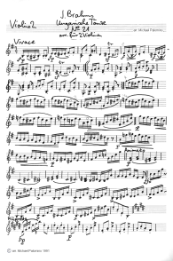 Brahms: Hungarian dance No. 21
                              (Vivace) violin tutti part (page 1)