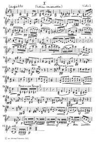 Dvorak: sonatina for violin and
                              piano, second part (Larghetto), violin
                              tutti part (page 4)