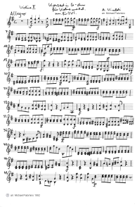 Vivaldi: Violinkonzert G-Dur, erster Satz
                          (Allegro), Geigenbegleitung (Seite 1)
