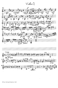 Vivaldi: concert for
violin a minor, first part (Allegro) and second
part (Largo), violin tutti part (page 2) Vivaldi: concert for violin a minor, first
part (Allegro) and second part (Largo), violin
tutti part (page 2)