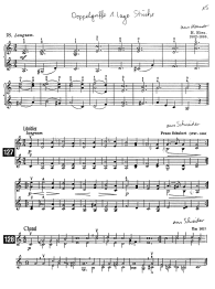 Page 15: Doppelgriffstcke in der
                            ersten Lage von H. Ries (Langsam, aus
                            Maurer), von Franz Schubert (Lndler, aus
                            Schneider), sowie ein Choral (um 1613, aus
                            Schneider)