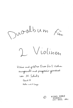 Duoalbum f�r 2 Violinen. Halbe und
                              erste Lage, Titelblatt