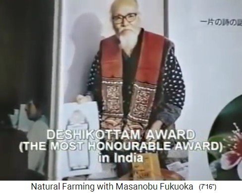 En 1988, Fukuoka recibe el Premio
                    Deshikottam en India