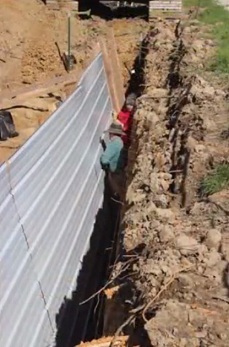 die vordere Wand ist vorbereitet