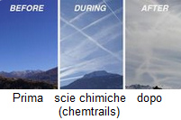 Le
                                        scie chimiche sono assolutamente
                                        criminali: prima il cielo  blu,
                                        allora le scie chimiche sono
                                        state spruzzate - e si
                                        trasformanno in una suppa di
                                        nebbia velenosa.