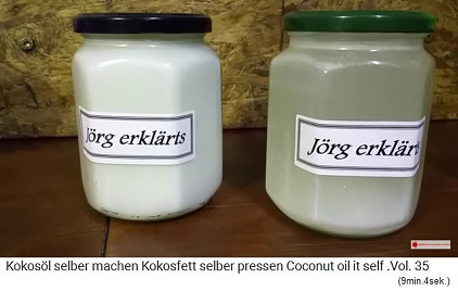 Kokos�l
                    ist ab 25� Celsius in einem fl�ssigen Zustand