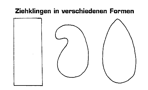 Ziehklingen in verschiedenen Formen