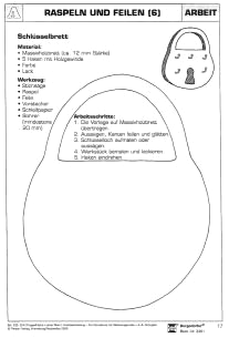 Vorlagen: Schl�sselbrett in Form eines
                      Vorh�ngeschlosses