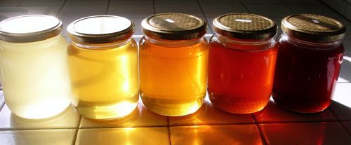 Honig in diversen Farben von weiss bis dunkelrot Honig in diversen Farben von weiss bis dunkelrot