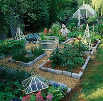 Macizos de plantas con un muro seco de 1
                capa alrededor