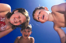 Lachende Kinder aus Newcastle, England