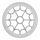 Mandala: Radfenster in
                              der Kirche in Astorga