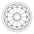 Mandala Radfenster in der Kathedrale
                              von Beauvais
