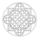 Mandala Rosettenfenster der
                              Kathedrale in Lausanne