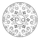 Vitre en forme de rosette avec
                                  yin-yang, cathdrale de Lyon