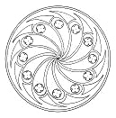 Urwirbelmandala in der Kathedrale von
                              Lyon, Seitenkapelle