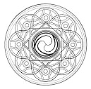 Mandala de roseta con centro de origen