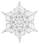 Mandala: Schneeflocken-Eiskristall mit
                          Spitzen