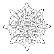 Mandala en rosette fait en cercles et
                            en ellipses