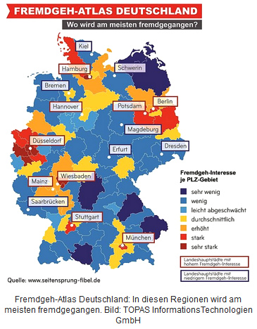 Karte der Fremdgeher in Deutschland
                        2014