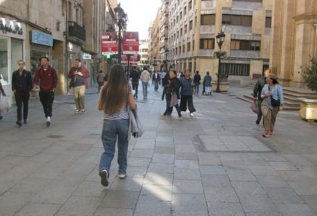 Salamanca Fussg�ngerzone in gelben Platten