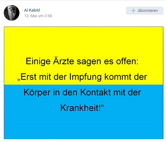 Impfen heisst infizieren - v. Al Kalooid auf
            VK 13.5.2020