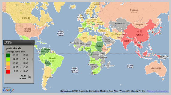 Weltkarte der Penislngen
                  2011