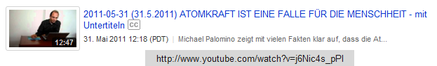 Vortrag von Michael Palomino (Film von
                            2011): Die Atomkraft ist eine Falle f�r die
                            Menschheit