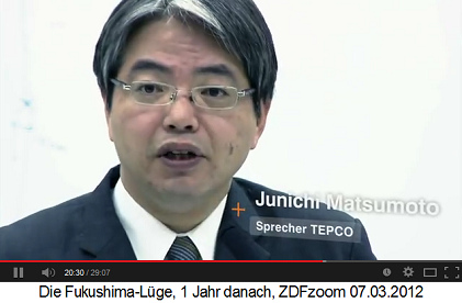 Der Sprecher der Lgenfabrik
                Tepco, Junichi Matsumoto