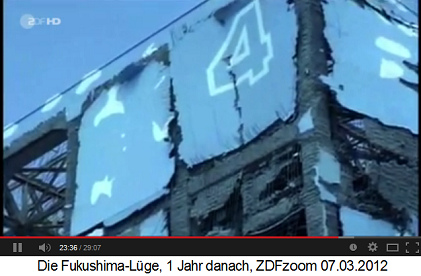 Atomkraftwerk
                Fukushima Daiichi, brchige Fassade am Reaktor 4, Zoom
                der Nummer 4