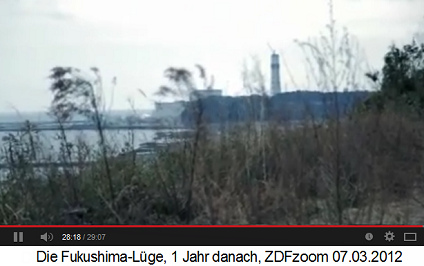 Landschaft um
                das AKW Fukushima mit Atomingenieur Yukitero Naka und
                einem Geigerzhler-Piepser, Sicht auf die Atomruine
                Fukushima Daiichi