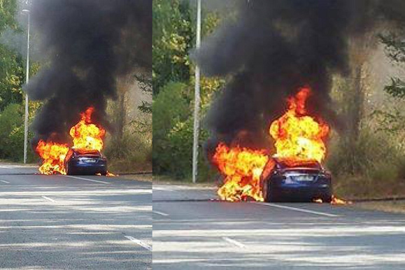 Tesla brennt whrend Probefahrt durch
                  Selbstentzndung komplett aus, 15. August 2016