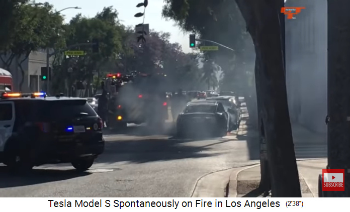 Feuerwehr in Los Angeles muss Tesla
                  l�schen, 18.6.2018