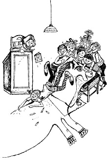 Pippi Langstrumpf malt ein Pferd auf den
          Schulzimmerboden