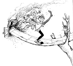 Pippi Langstrumpf rettet zwei Kinder aus dem
                      brennenden Haus