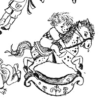 Kind auf Schaukelpferd von Pippi