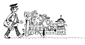 Pippi Langstrumpf schreibt einen Brief an
                      sich selber und gibt ihn dem P�stler / Postboten
                      ab