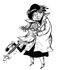 Pippi Langstrumpf bei Tante Laura in den
                      Armen