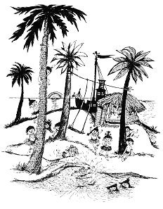 Spielende Kinder auf Taka-Tuka-Land