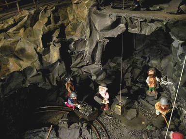 Fairy tale forest in
                              Ibbenbueren 08, dwarfs during mining