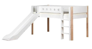 Sleeping room slide with flat end with
                            a loft bed