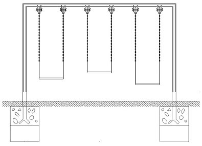 Group of swings 01 with
                            differently installed swings in different
                            heights, graphic